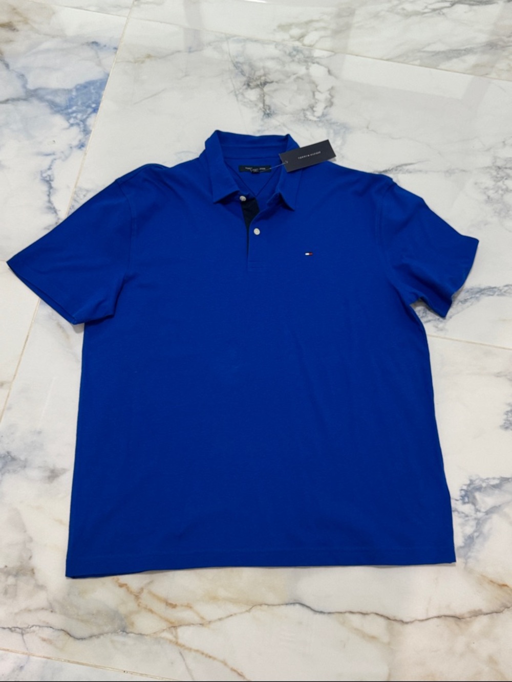 New Tommy Hilfiger Blue Men's Polo Shirt extra large XL casual prep stylish NWT